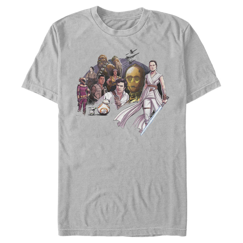 Men's Star Wars: The Rise of Skywalker Character Cartoon T-Shirt