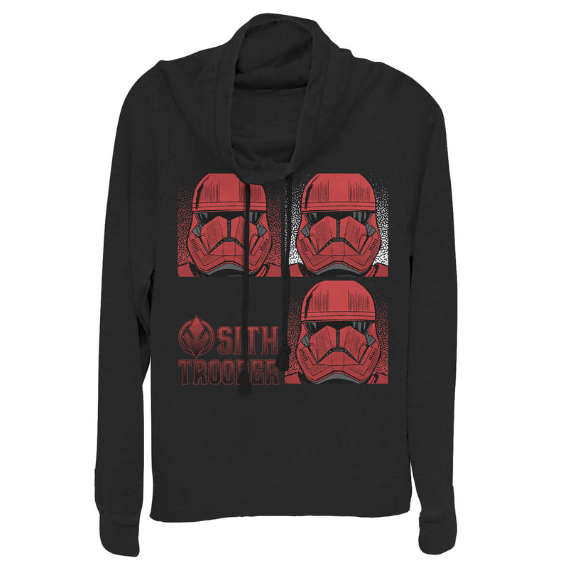 Junior's Star Wars: The Rise of Skywalker Sith Trooper Panels Cowl Neck Sweatshirt