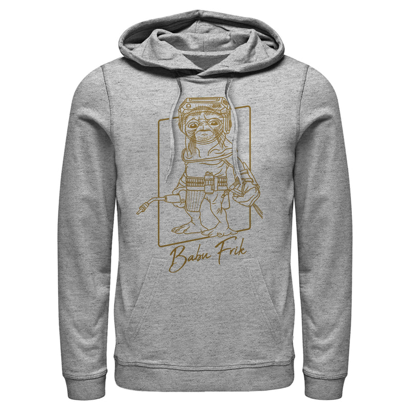 Men's Star Wars: The Rise of Skywalker Babu Frik Outline Pull Over Hoodie