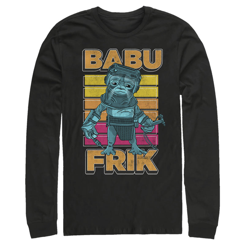 Men's Star Wars: The Rise of Skywalker Babu Frik Pop Art Portrait Long Sleeve Shirt