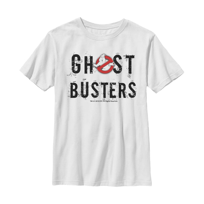 Boy's Ghostbusters Scratchy Text Logo T-Shirt