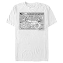 Men's Ghostbusters Ecto-2 White Blueprint T-Shirt