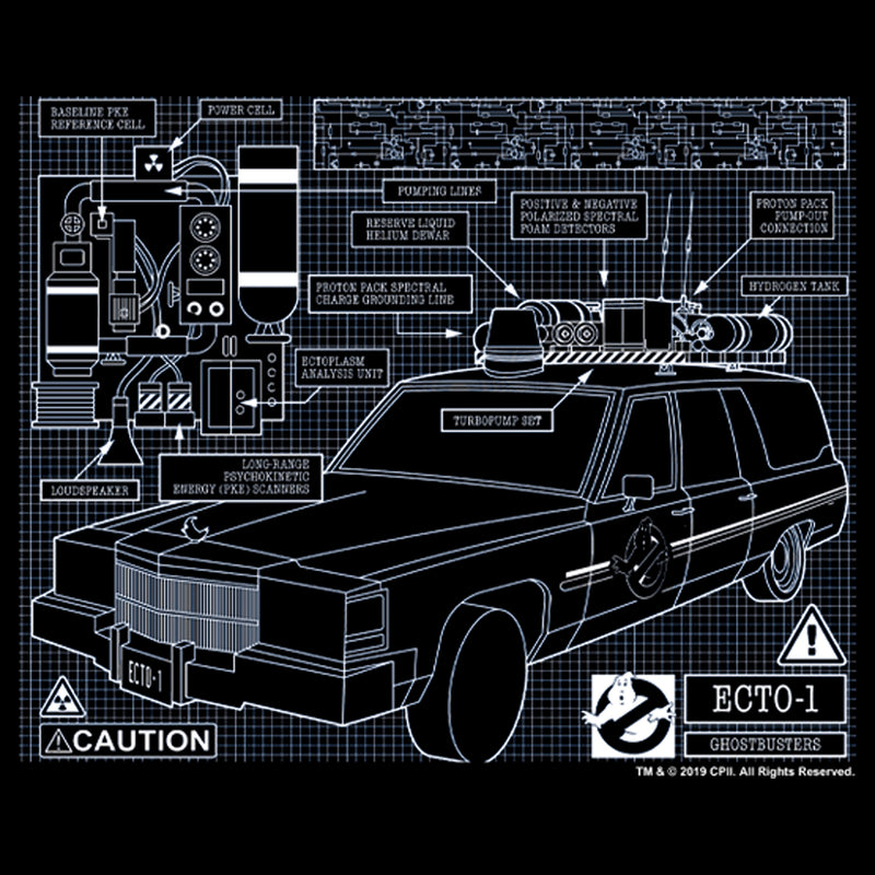 Boy's Ghostbusters Ecto-1 Blueprint T-Shirt