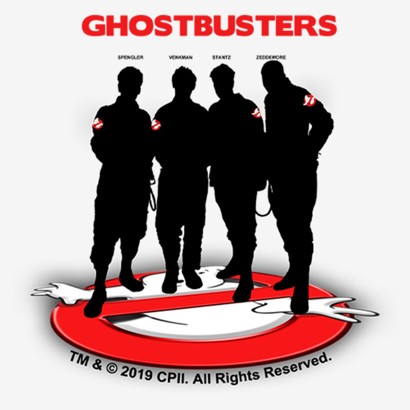 Women's Ghostbusters Black Silhouettes Standing On Logo T-Shirt