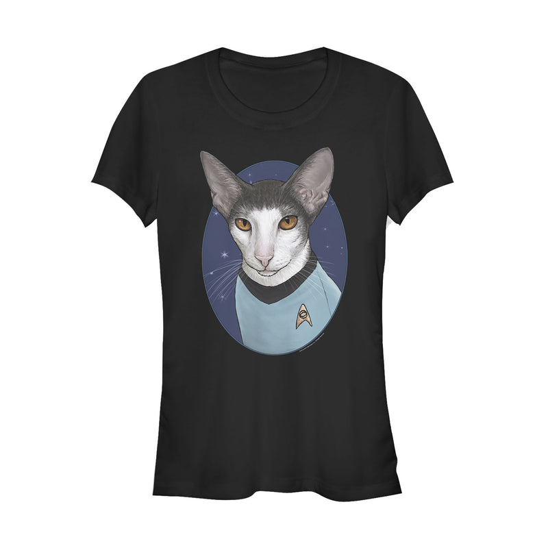 Junior's Star Trek Spock Cat Portrait T-Shirt