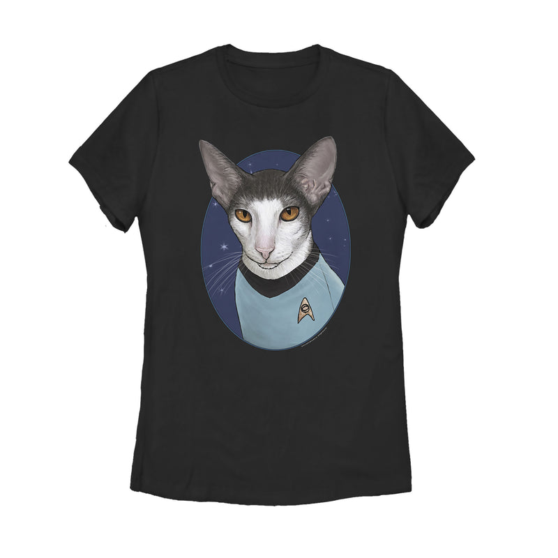 Women's Star Trek Spock Cat Portrait T-Shirt