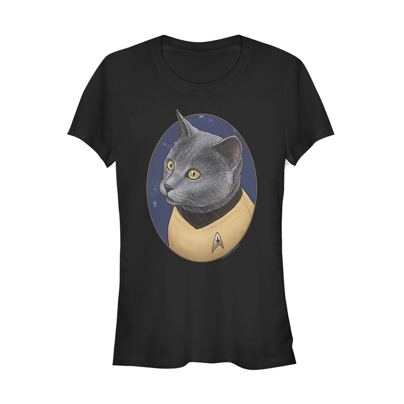 Junior's Star Trek Chekov Cat Portrait T-Shirt