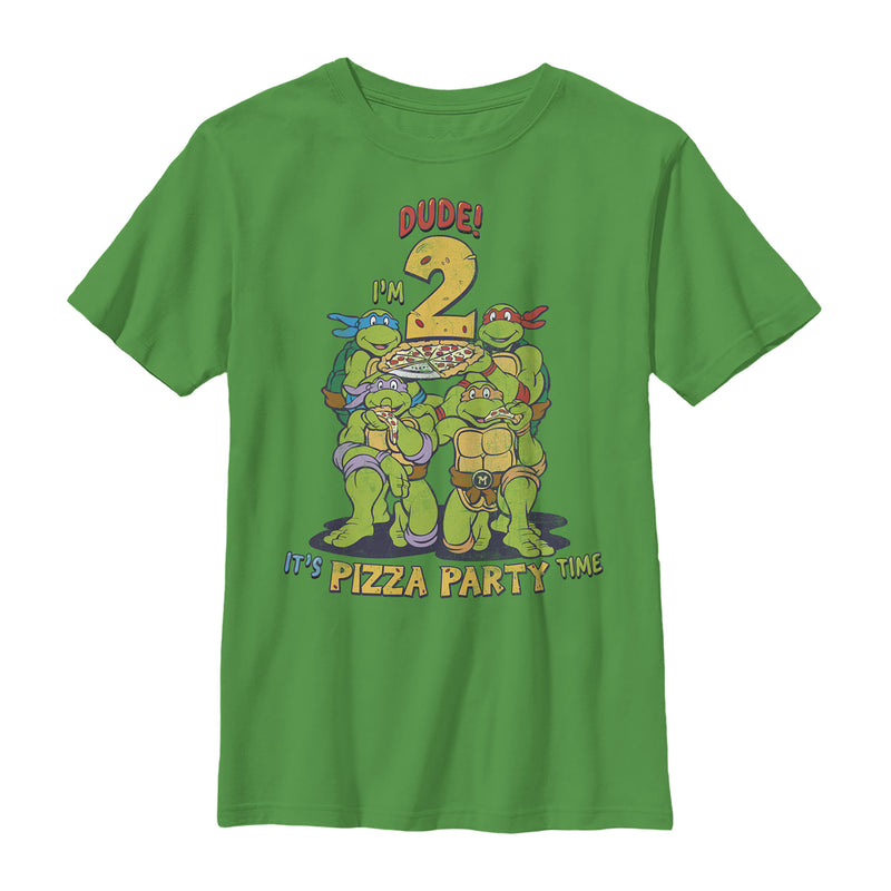 Boy's Teenage Mutant Ninja Turtles 2th Birthday Pizza Party T-Shirt