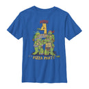 Boy's Teenage Mutant Ninja Turtles 4th Birthday Pizza Party T-Shirt