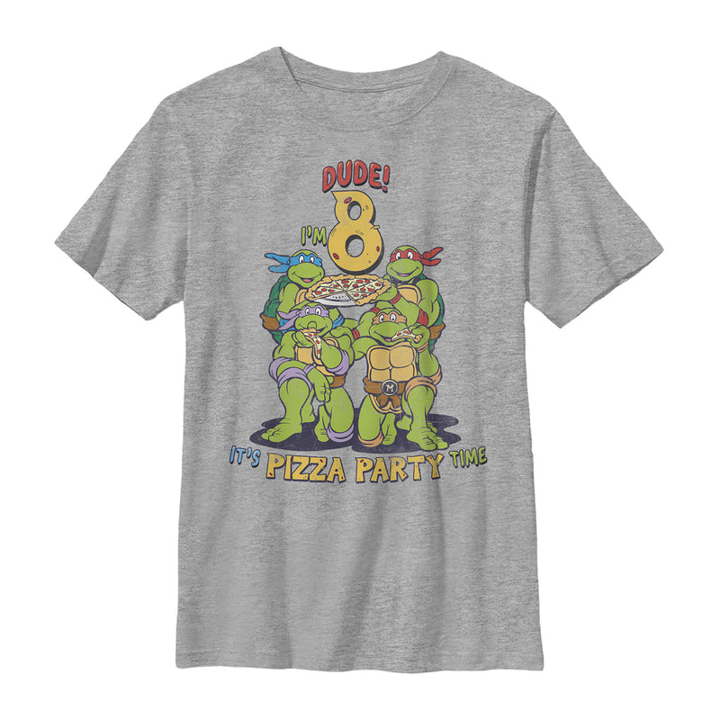 Boy's Teenage Mutant Ninja Turtles 8th Birthday Pizza Party T-Shirt