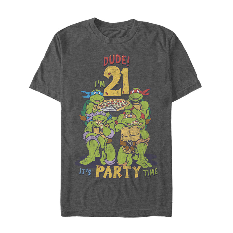 Men's Teenage Mutant Ninja Turtles 21st Birthday Pizza Party T-Shirt
