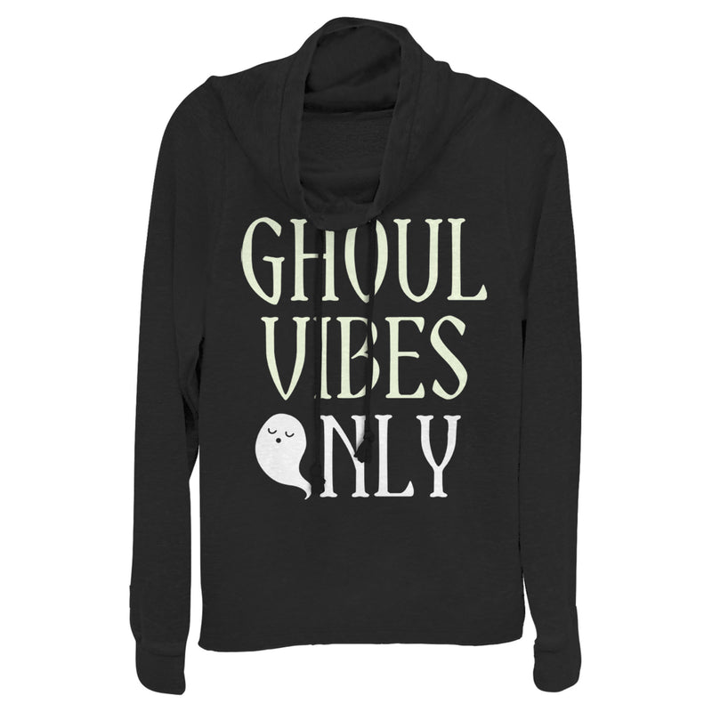 Junior's Lost Gods Halloween Ghoul Vibes Only Cowl Neck Sweatshirt