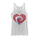 Women's Lost Gods Fourth of July  Tie-Dye Heart Racerback Tank Top