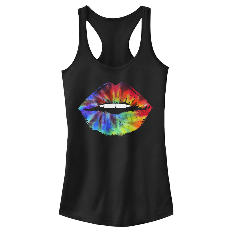 Junior's Lost Gods Tie-Dye Kisses Racerback Tank Top