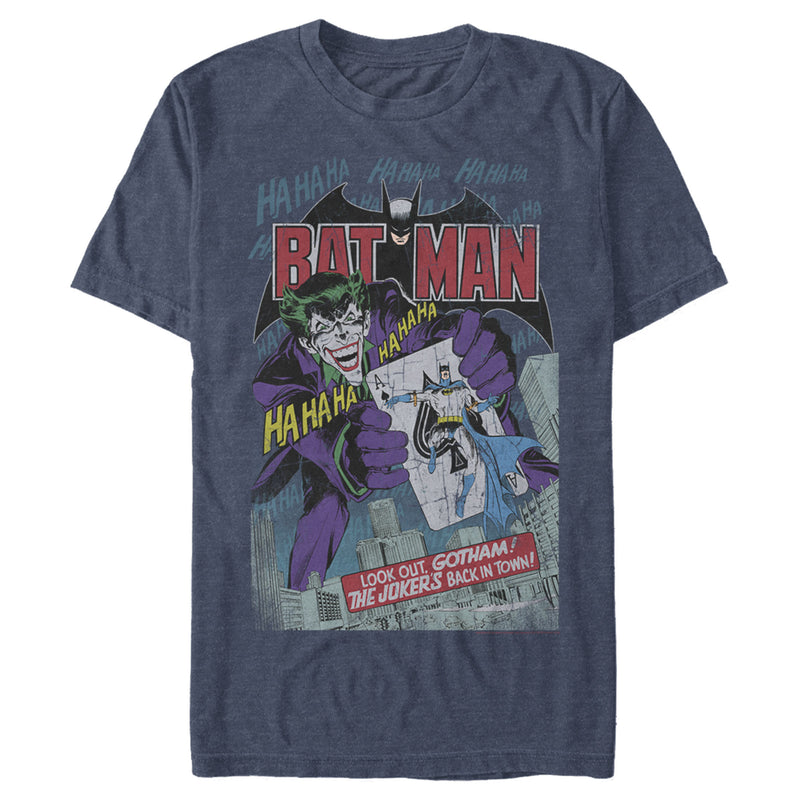 Men's Batman Joker Vintage Card T-Shirt
