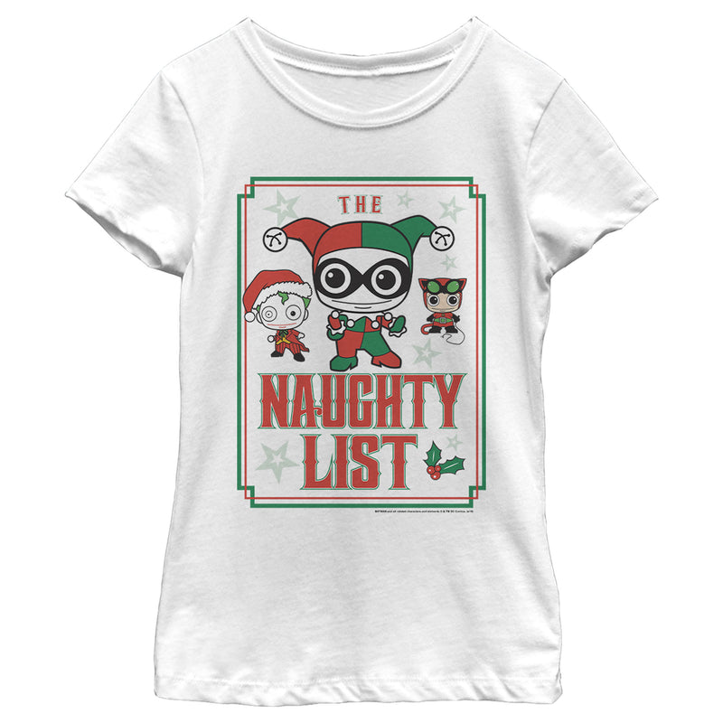 Girl's Batman Christmas Naughty List T-Shirt