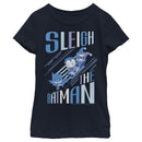 Girl's Batman Christmas Sleigh the Hero T-Shirt