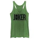 Women's Batman Joker Text Logo Racerback Tank Top