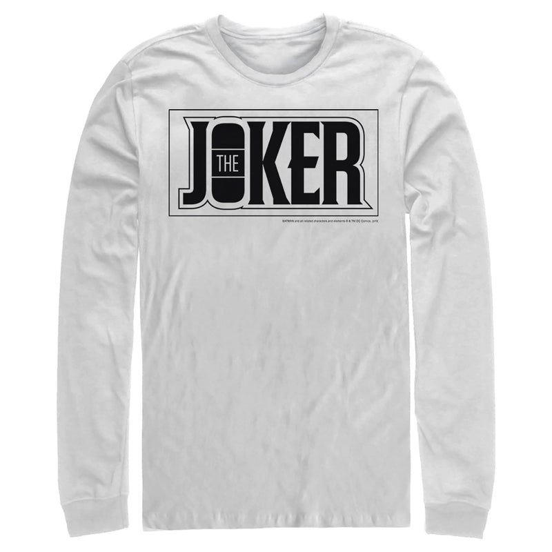 Men's Batman Joker Text Logo Long Sleeve Shirt