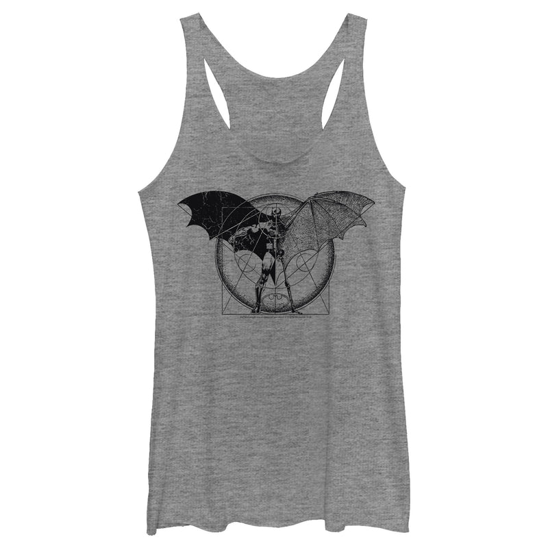 Women's Batman Caped Crusader Schematics Racerback Tank Top