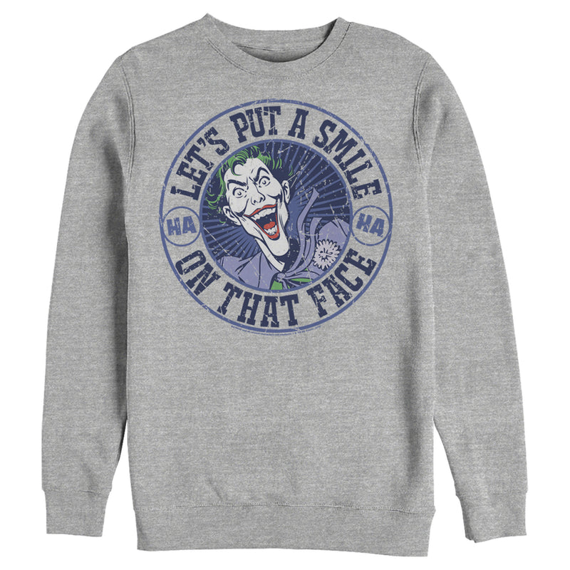 Men's Batman Joker Let's Put a Smile On That Face Sweatshirt