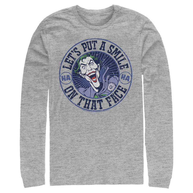 Men's Batman Joker Let's Put a Smile On That Face Long Sleeve Shirt