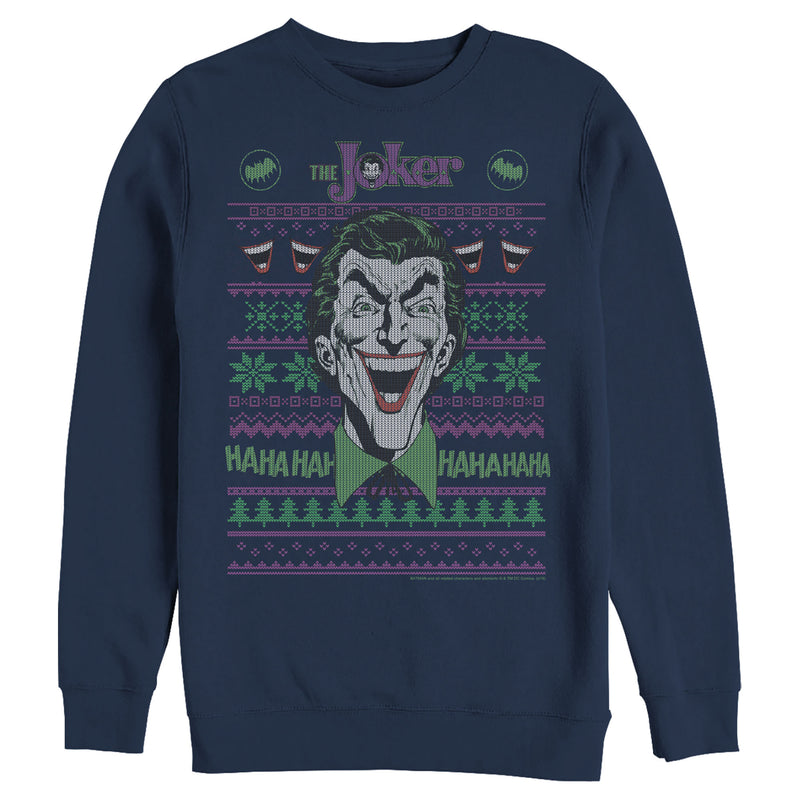Men's Batman Ugly Christmas Joker Laugh Sweatshirt