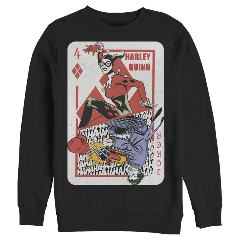 Men's Batman Harley Quinn Joker Poker Card Sweatshirt