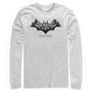 Men's Batman Gotham Skyline Bat Shape Long Sleeve Shirt