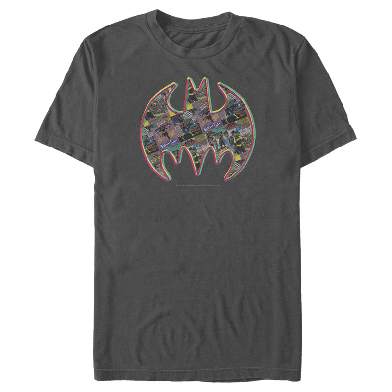 Men's Batman Shield Logo Comic Panel T-Shirt