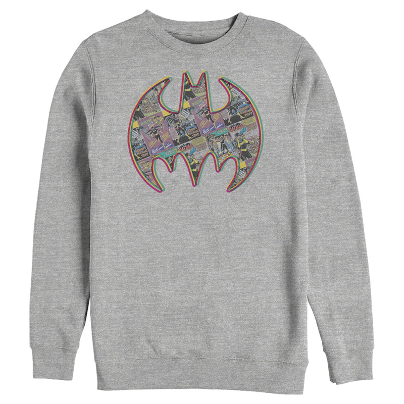 Men's Batman Shield Logo Comic Panel Sweatshirt