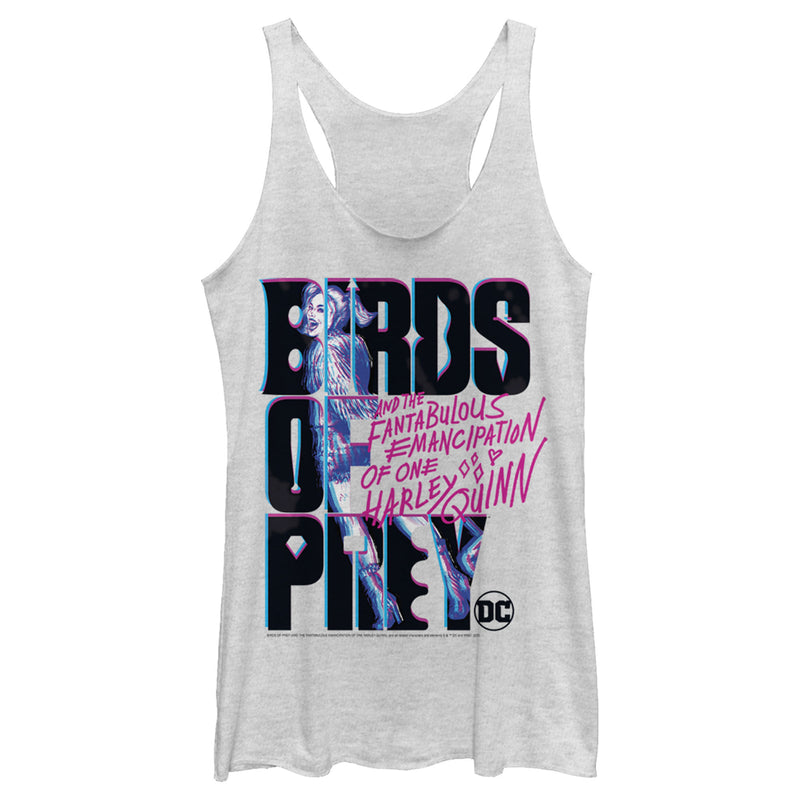 Women's Birds of Prey Cartoon Logo Racerback Tank Top