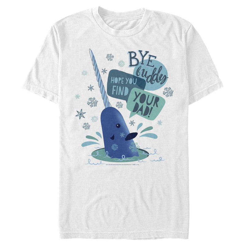 Men's Elf Narwhal I Hope You find Your Dad Text Poster T-Shirt