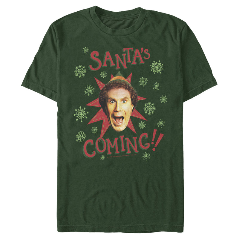 Men's Elf Buddy Santa's Coming T-Shirt