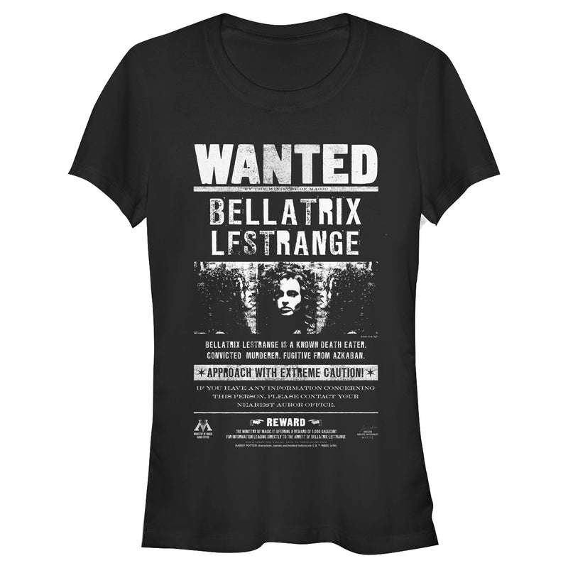 Junior's Harry Potter Bellatrix Wanted Poster T-Shirt