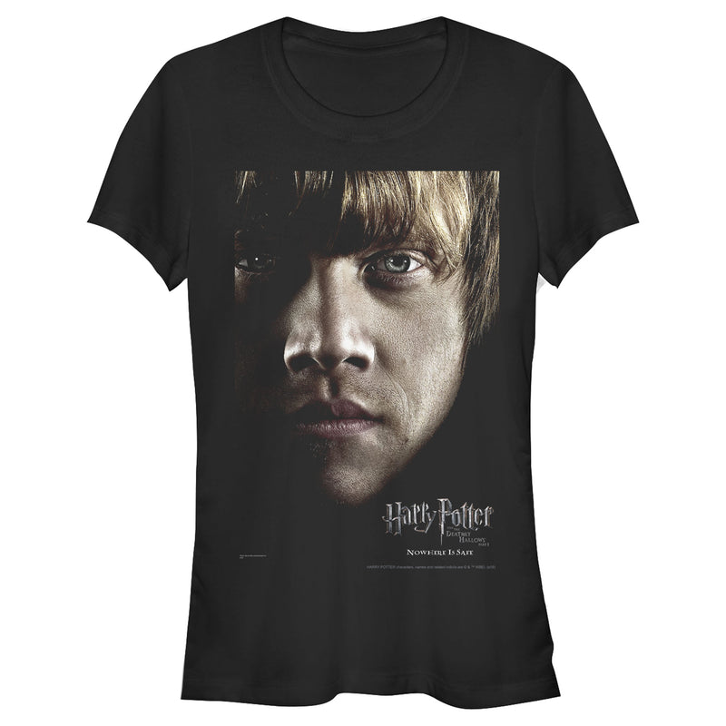 Junior's Harry Potter Deathly Hallows Ron Character Poster T-Shirt