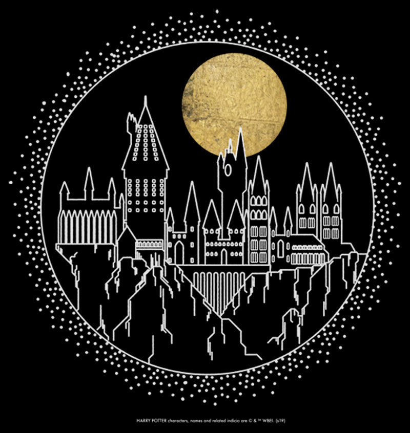 Men's Harry Potter Hogwarts Line Art Moonrise T-Shirt