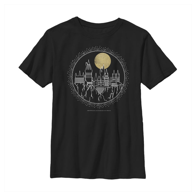 Boy's Harry Potter Hogwarts Line Art Moonrise T-Shirt