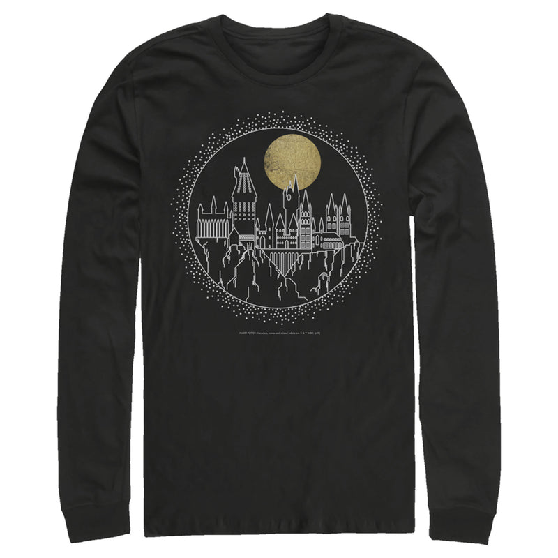 Men's Harry Potter Hogwarts Line Art Moonrise Long Sleeve Shirt