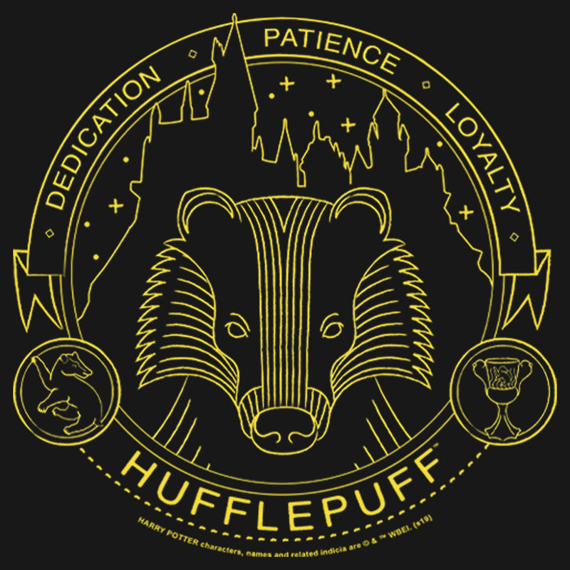 Men's Harry Potter Hufflepuff House Emblem Long Sleeve Shirt