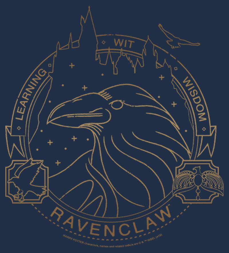 Men's Harry Potter Ravenclaw House Emblem Long Sleeve Shirt