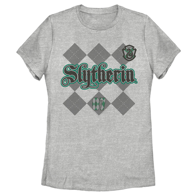 Women's Harry Potter Slytherin Argyle Print T-Shirt