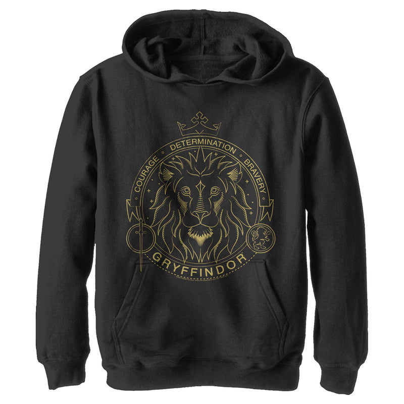 Boy's Harry Potter Gryffindor Line Art Seal Pull Over Hoodie