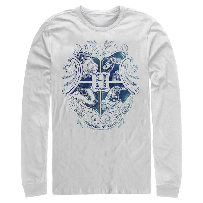 Men's Harry Potter Hogwarts Houses Blue Crest Long Sleeve Shirt