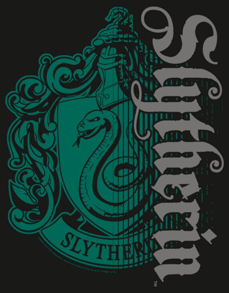Men's Harry Potter Slytherin Dark Badge Logo Long Sleeve Shirt