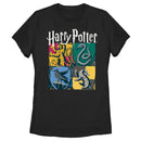 Women's Harry Potter Hogwarts Houses Vintage Collage T-Shirt