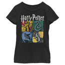 Girl's Harry Potter Hogwarts Houses Vintage Collage T-Shirt