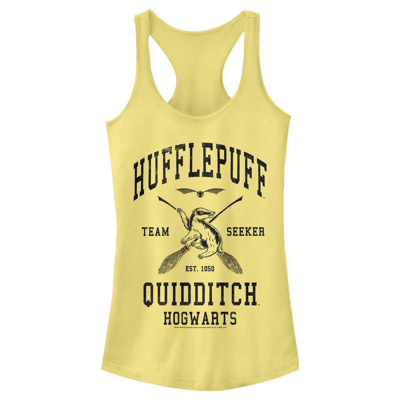 Junior's Harry Potter Quidditch Hufflepuff Team Seeker Racerback Tank Top