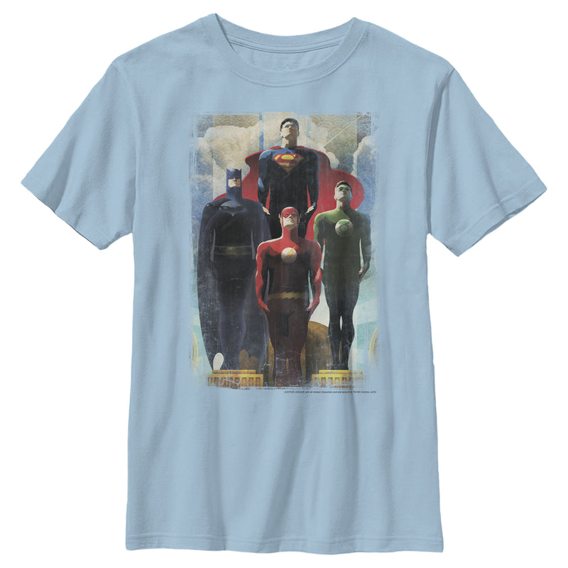 Boy's Justice League Hero Artistic Poster T-Shirt