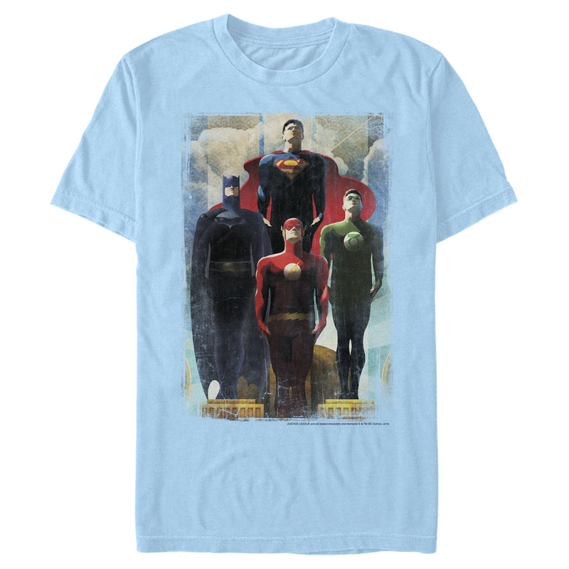 Men's Justice League Hero Artistic Poster T-Shirt